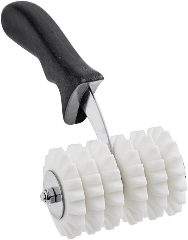 Soro Essentials- Plastic Pizza Wheel Dough Docker Roller- 6 Wheel Pastry Roller with Spikes Pizza Docking Tool for Home and Commercial Kitchen Pizza Making Accessories