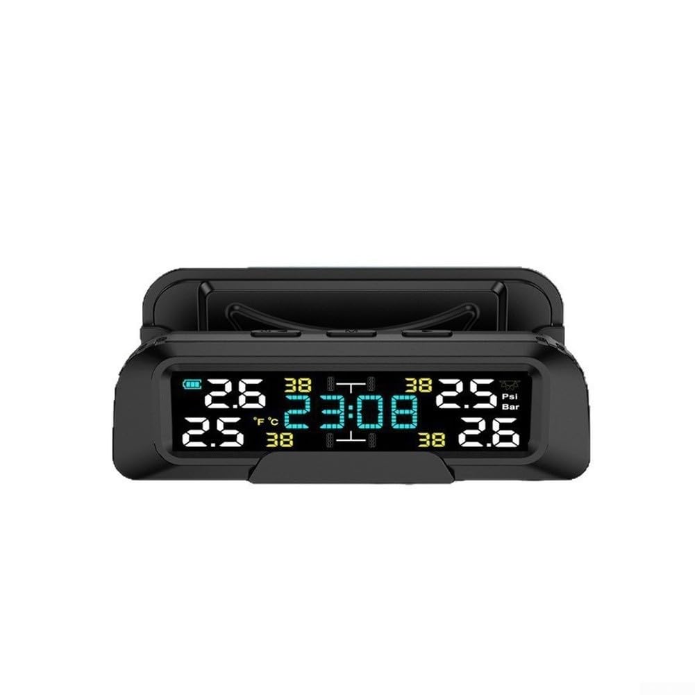 TPMS system kontroli ciśnienia w oponach, bezprzewodowy, wyświetlacz LCD, ładowanie przez USB, 4 opony, do samochodu, SUV (wbudowany)