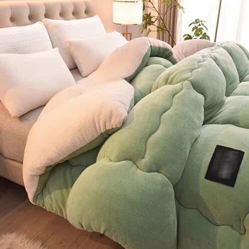 Couette Chaude Et Épaisse Couverture Laine 220x240 Couettes Réversible Lourde Lestée Couverture Hiver Chaude Lit 2 Personnes Edredon Gonflant Duvet(#2,150x200cm/3kg)