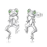 【925er Sterlingsilber】- Diese Frosch ohrringe bestehen aus 925er Sterlingsilber + 5A grünem Zirkonia und zeigen einen niedlichen Frosch. Nach dem Feinschleifen und Polieren sind Glanz und Komfort des Produkts gewährleistet. Was die trennbaren Ohrstecker mit Froschmotiv so einzigartig macht, ist ihre Fähigkeit, sich mühelos in eine Vielzahl von Stilen verwandeln zu lassen. Feine Verarbeitung, nicht leicht zu oxidieren und zu verfärben, wodurch die Tragezeit verlängert wird.
