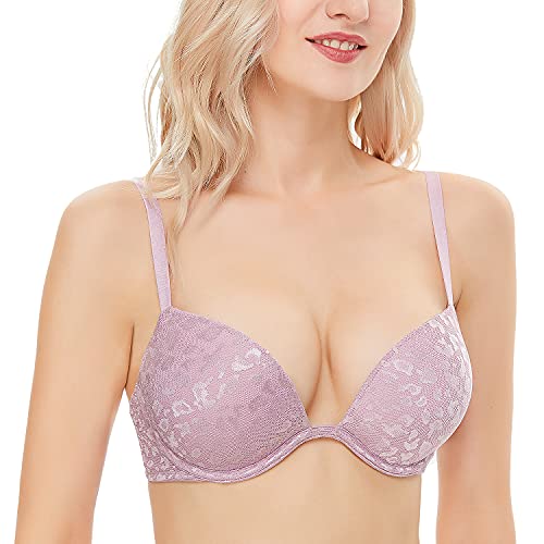 Image of Wingslove Women's Push Up Bra Deep V Plunge Underwire T-Shirt Bra Multiway 2 Cups Up