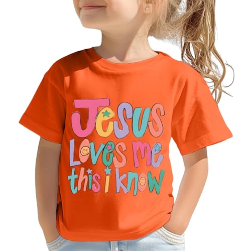 Image of BINTEHGS Jesus Shirts for Kids Christian Graphic Tees for Girls Religious God Tshirts Inspirational Bible Verse Cute T-Shirts