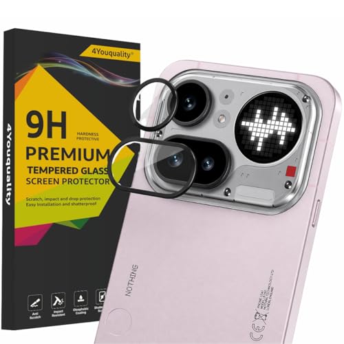 Image of 4youquality Compatible with Nothing Phone 4A Pro Camera Lens Protector - Black (1 Pack) | Premium 9H Tempered Glass | Scratch Resistant | HD Clear Lens | Strong Adhesion & Precise Fit