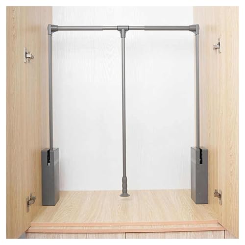 Rail de garde-robe réglable robuste charge 20 kg pour penderie haute télescopique