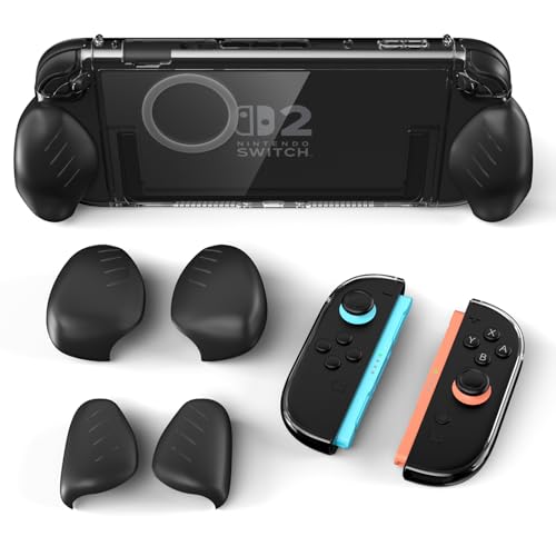Protection rigide Nintendo Switch 2 premium transparente avec kit d'accessoires confort