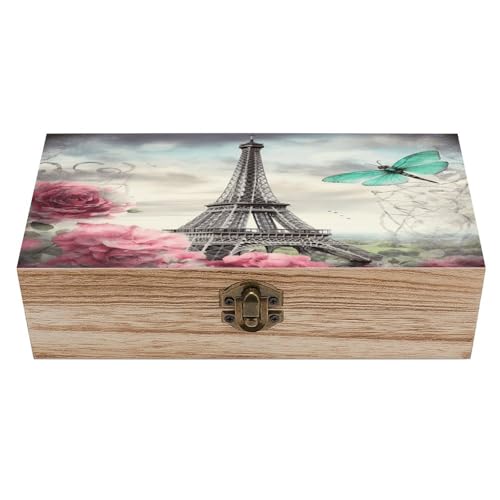 Coffre en bois rétro libellule aux finitions artisanales d'exception