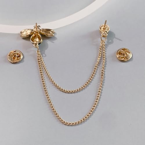 Image of women's chain brooch tassel chain rhinestone zircon brooch is suitable for women's metal chain clothing accessories, jewelry, gifts, and various holiday accessories