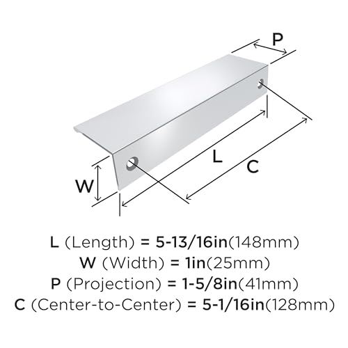Image of Amerock Edge Pulls 5-1 /16 inch (128mm) Center-to-Center Polished Chrome Cabinet Edge Pull - 10 Pack