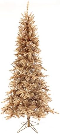 Perfect Holiday 6.5' Champagne Gold Slim Christmas Tree | 624 Tip...
