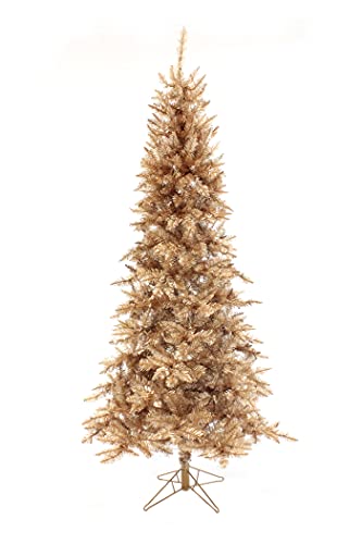 Perfect Holiday 6.5' Champagne Gold Slim Christmas Tree | 624 Tip...