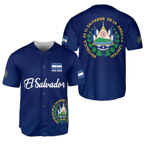 MonkeyVan Personalized El Salvador Proud AOP Baseball Jersey Unisex XS-5XL, El Salvador Jersey, El Salvador Jersey for Men 16 Multicolor