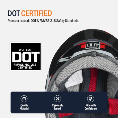 Image of Kids Motorcycle Helmet Full Face DOT Approved