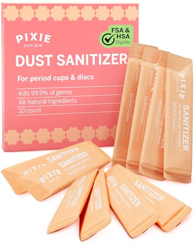 Pixie Cup Dust Menstrual Cup Sanitizer - Menstrual Disc Sanitizer + Period Cup Cleaner - Just add Water - Portable Travel Solution for Feminine Care