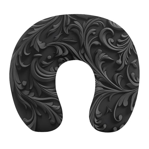 Almohada cervical de viaje negra cómoda y portátil miniatura 1
