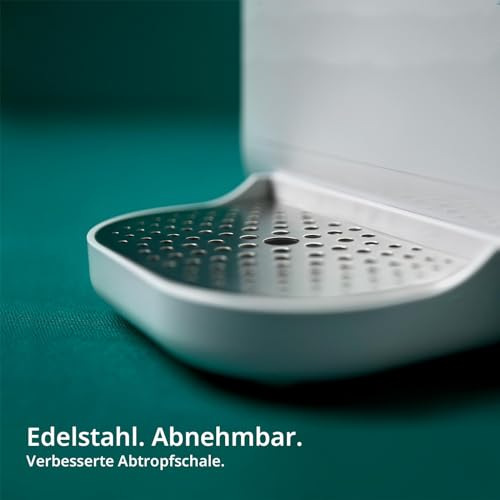 Quella Pro White Countertop Osmosis System with Hot Water Dispenser, 6 Temperature Levels, 7-Way Reverse Osmosis Filtering, Water Filter for Kitchen, Office, Motorhome, Lime-Free Drinking