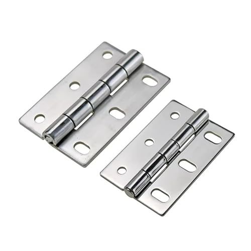 Asymmetric Waist Hole Hinge 304 Stainless Steel Industrial Machinery Equipment Cabinet 1Pcs(304 SS-Brushed-Large)