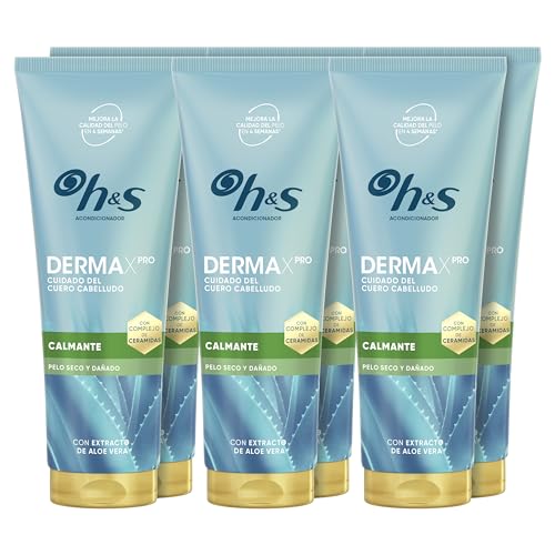 H&S DermaXPro Calmante. Acondicionador Ligero 6x220ml con Extracto de Aloe Vera y Complejo de Ceramida. Hidrata el Pelo, Alivia el Cuero Cabelludo Seco y con Picor y Protege de la Caspa