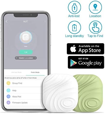 Evershop Smart Key Finder Anti-Lost Tracker Bluetooth Tracker GPS Locator Wallet Phone Key Anti-Lost Bidirectional Alarm Reminder for Phone, Pets, Keychain, Wallet,Luggage(2 Colors)