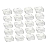 Pequeños contenedores de almacenamiento: estas cajas transparentes están hechas de plástico, que son duraderas y resistentes, fáciles de cuidar y limpiar con y jabón, pequeños contenedores de