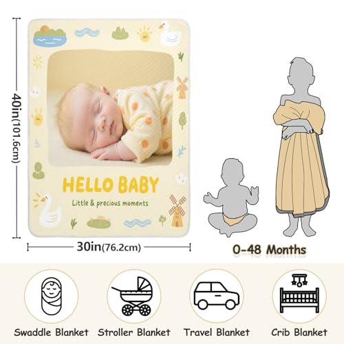 Custom Cute Baby Image Cartoon Yellow Duck Kids Blankets Breathable Customizable Animal Blankets for Girls or Boys 30x40in articulos para Bebes recien nacidos ni?a3