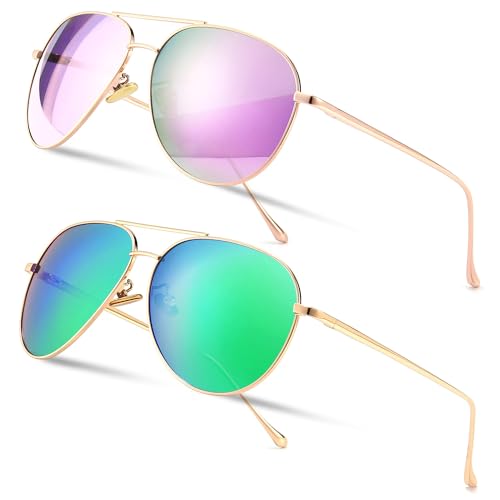 Image of SUNGAIT Women's Lightweight Oversized Aviator Sunglasses
