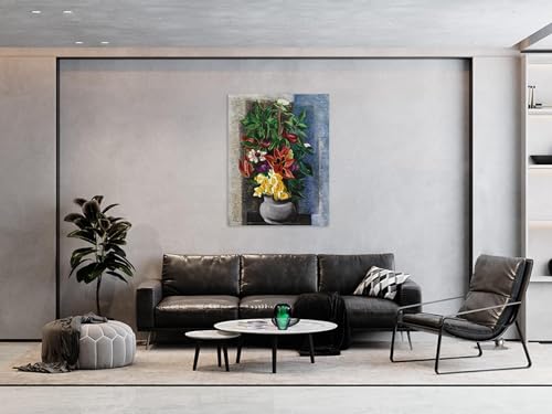Grand bouquet de fleurs en tableaux decoratifs muraux 60x80cm style rétro - 2
