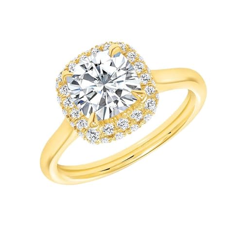 Bague de Fiançailles Or Jaune Moissanite Sublimer Votre Quotidien