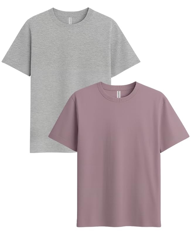 Image of Sleepynuts Women's S to 3XL Premium Half Sleeve Round Neck Plain Combed Cotton Tshirt Pack of 3 Loose Fit T-Shirts Combo
