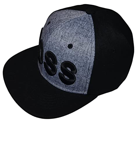 Popfizzy Men’s Boss Hat, Hip Hop Baseball Caps, Black And Grey Boss Snapback Trucker Hat, Flat Bill Cap, Hip Hop Apparel #TOP5