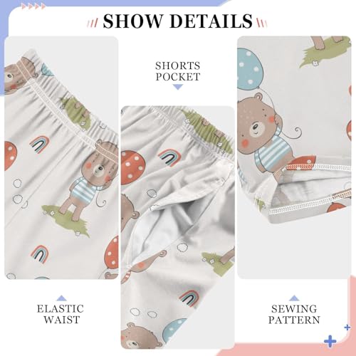 ZZKKO Cartoon Bears Balloon Boys Pants for Kids Jogger Pants with Pockets S-XL4