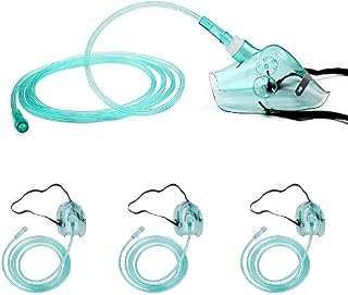 3 Packs - Adult Europe Standard Oxygen Mask with 6.5' Tubing and Adjustable