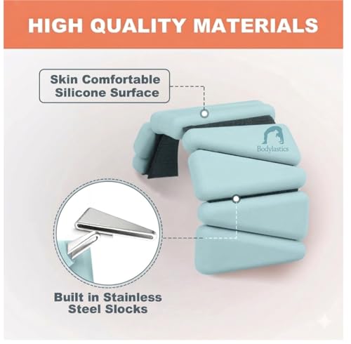 Image of Bodylastics Adjustable Ankle & Wrist Weights 2 lb & 4 lb Pair Combo - Silicone, Sweat-Resistant for Arms & Legs - Perfect for Jogging, Walking, Physiotherapy, Cardio, Yoga & Strength Training