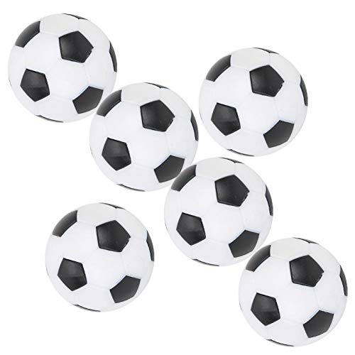 DAUERHAFT Easy to Clean Plastic Mini Foosball Ball Mini Black White for Table Soccer Enthusiasts(6 Pieces)