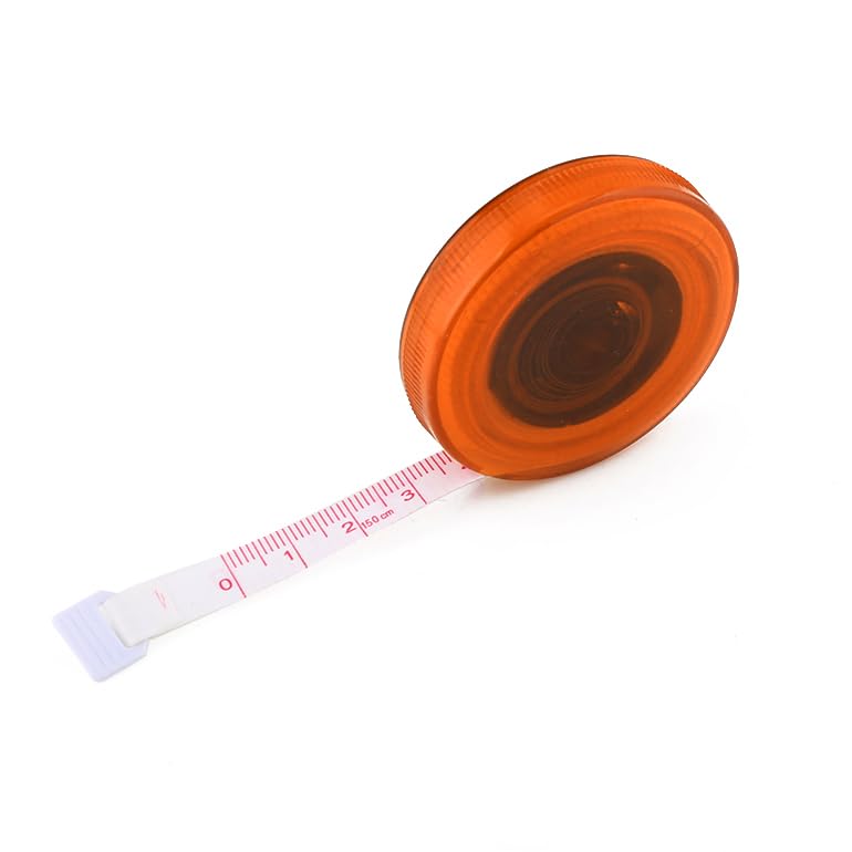 WINTAPE Retractable Soft Tape Measure, 60 Inch/50 cm, Orange, Fibreglass Blade, Push-Button Lock, 1.6 m