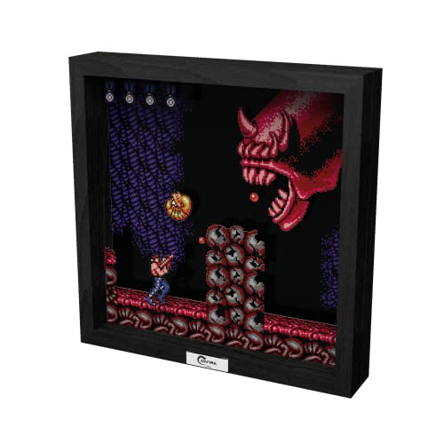 Level Up Labs Pixel Frames: Contra – Dragon God Java – 3D Shadow Box – Framed Decor for Wall, Home, Shelf Display, Game Poster Art Collectibles, Boys Girls Teen Gaming Room Decoration