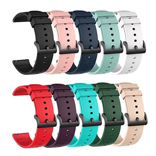 RuenTech Compatible with Michael Kors Access Gen 4 MKGO/MKGO Gen 5E Band, Replacement Soft Silicone Watch Strap Sport Wristband for Michael Kors Access Gen 4 MKGO Smartwatch (Multicolor10-Pack)