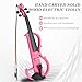 Ktaxon Full Size Electric Violin, 4/4 Acoustic Silent Electric Violin for Beginner Adults Teens with Ebony Fittings, Case, Bow, Headphone, Rosin and Extra String (Pink)