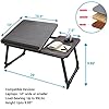 CloudTrip Laptop Desk for Bed or Couch, Lap Desk, Woking in Bed Desk, Home Office Desks, Breakfast Tray, Desk with Cup Holder, Watching Movies in Bed, Laptop Stand for Bed, Fordable Legs Desk (White) #4