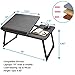 CloudTrip Laptop Desk for Bed or Couch, Lap Desk, Woking in Bed Desk, Home Office Desks, Breakfast Tray, Desk with Cup Holder, Watching Movies in Bed, Laptop Stand for Bed, Fordable Legs Desk (Black)