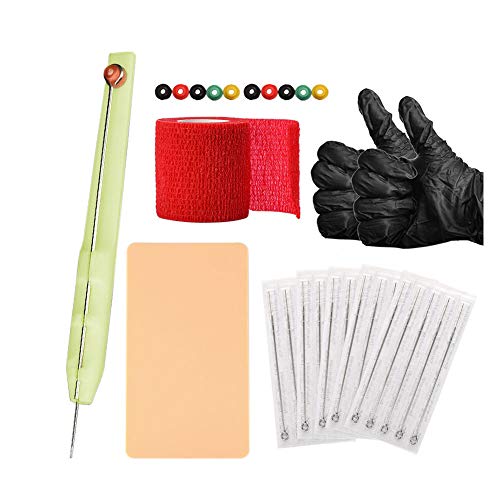 Tattoo Kit,Tattoo Needles Set,Tattoo Gun,Hand Poke Stick Tattoo Kit Power Supply Needle 1 3 5 7 9rl with Gloves for Tattoo Artist