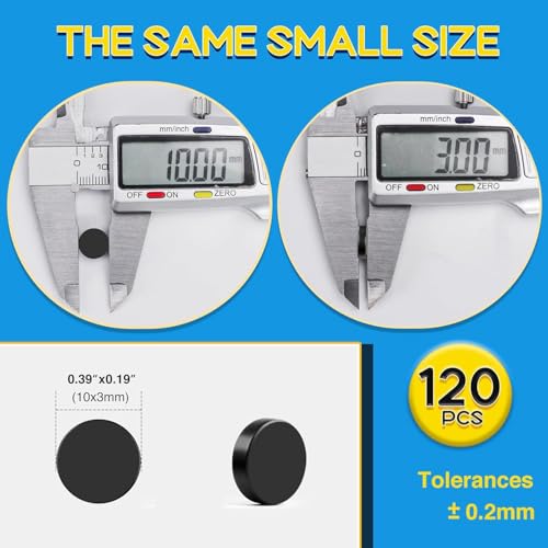 Image of Refrigerator Magnets, 120 Pcs Rare Earth Magnets Black, 10x3 mm
