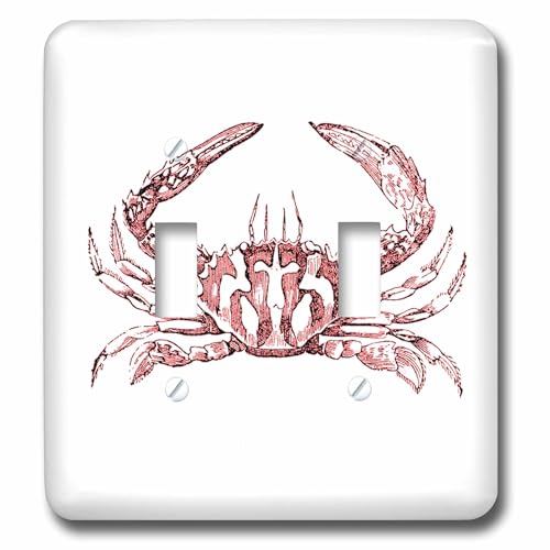 Double interrupteur à bascule crabe rouge art ocean vintage