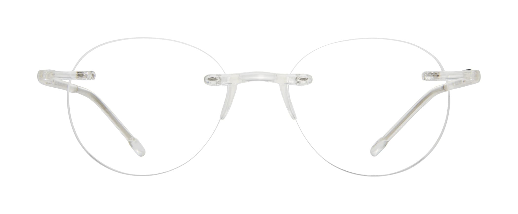 Scojo New York Gels Round Reading Glasses, Handmade Scratch Resistant Readers for Women and Men, Crystal - 1.50x