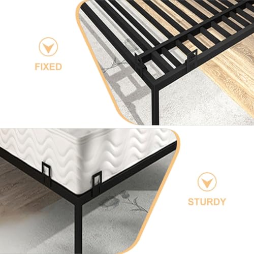 Arrêt de matelas en fer noir réglable pour cadre de lit en bois