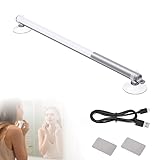 GOEDCH 36 cm Tragbare LED Schminkleuchte mit Saugnapf: 3 Modi und Stufe 10 Dimmen Schminklampe mit USB Ladekabel, LED Schminklicht für Schlafzimmer, Badezimmer, Ankleideraum, Kleiderschrank