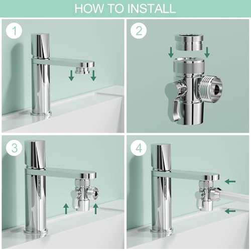 Riloventa Eckventil Duschkopf Absperrventil, 3 Wege Wasserhahn Adapter, Umschaltventil Dusche, Dreiwegeventile Umsteller, Umstellventil Ventil Umschalter, Ersatzteil für Toiletten, Badezimmer, Küche