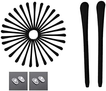 Eyeglass Leg Silicone Sleeve 15 Pairs and Eyeglasses Nose Pads 2 Pairs Covere