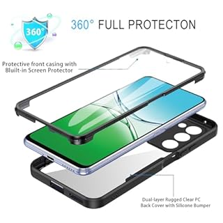 UPLAI Trasparente Cover per Xiaomi Redmi 15 4G/5G, 360° Grado Militare Antiurto Custodia con Protezione Schermo Integrata, Ultra Sottile PC + TPU Stylish Caso. Nero