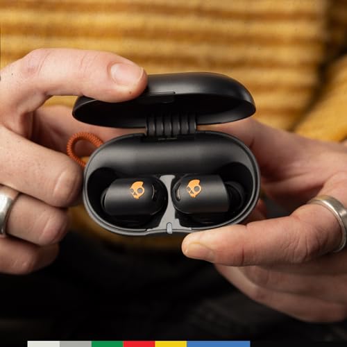 Skullcandy Sesh ANC Active Wireless Earbuds, Bluetooth Headphones, Noise Cancelling, Customizable Sound, 48 Hrs Battery, Stable Fit, Sweat and Waterproof, Microphone for iPhone Android - Black/Orange by Skullcandy - Image 3