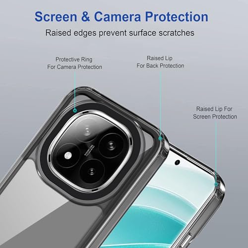 Image of amazon basics Back Case Cover for Mi Redmi Note 14 Pro Plus 5G | Compatible for Mi Redmi Note 14 Pro Plus 5G Back Case Cover | Case Cover with Camera Protection | (TPU + PC | Translucent Black)